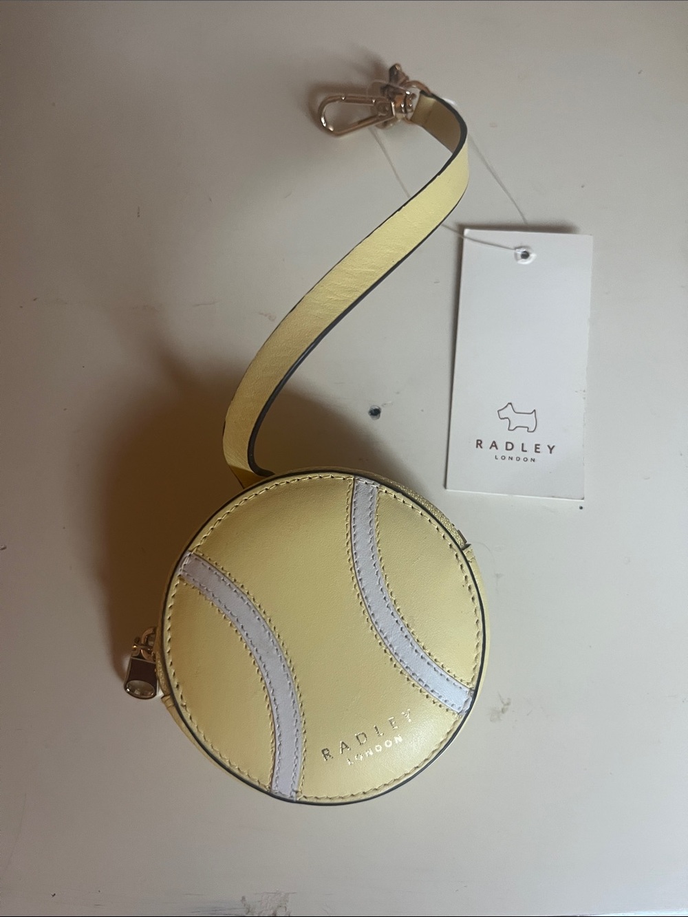 RADLEY LONDON Pale Yellow Round Tennis Coin purse
